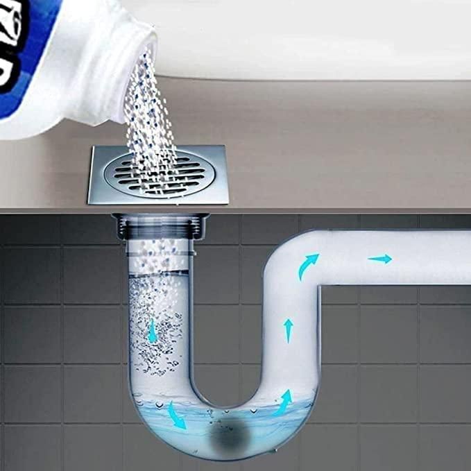 Drain Cleaner - Drain Blockage Cleaner Sink Cleaner Powder, Clog, Toilet Blockage Cleaner (1+1 Free)