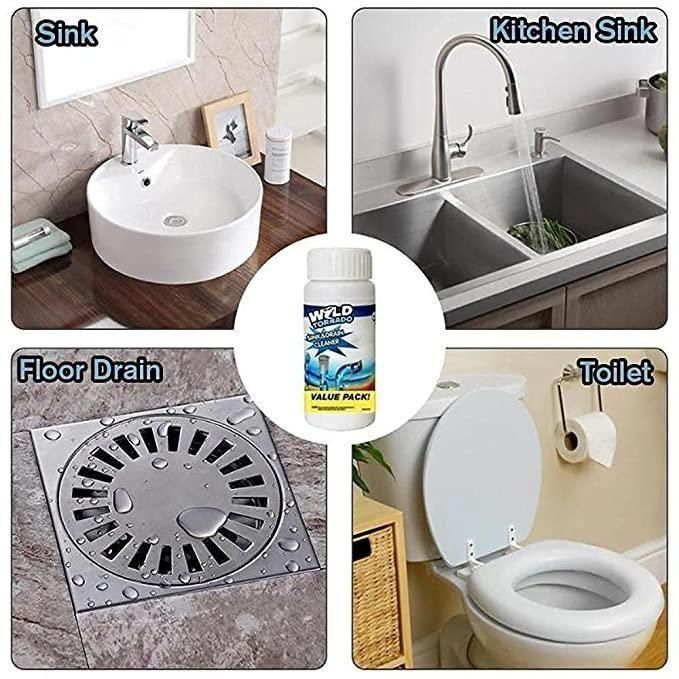 Drain Cleaner - Drain Blockage Cleaner Sink Cleaner Powder, Clog, Toilet Blockage Cleaner (1+1 Free)