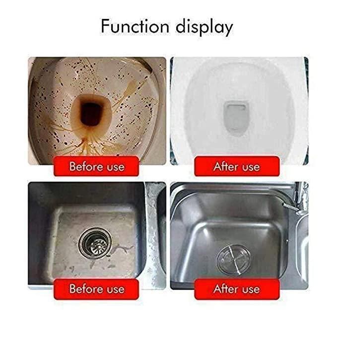 Drain Cleaner - Drain Blockage Cleaner Sink Cleaner Powder, Clog, Toilet Blockage Cleaner (1+1 Free)