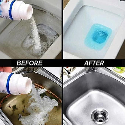 Drain Cleaner - Drain Blockage Cleaner Sink Cleaner Powder, Clog, Toilet Blockage Cleaner (1+1 Free)