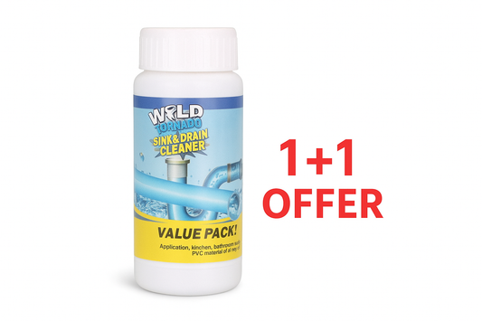 Drain Cleaner - Drain Blockage Cleaner Sink Cleaner Powder, Clog, Toilet Blockage Cleaner (1+1 Free)